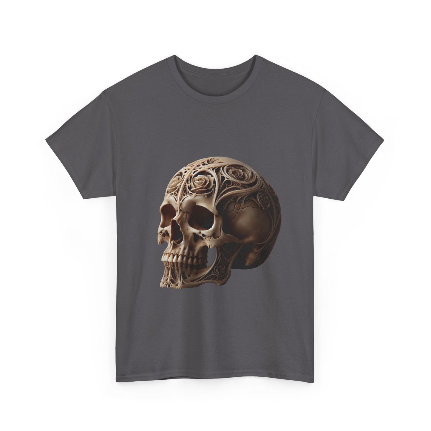 Skull Art Unisex Heavy Cotton Tee - Edgy Graphic T-Shirt for Casual Wear