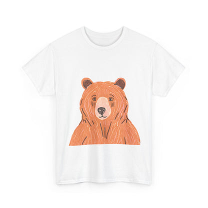 Bear Graphic Unisex Heavy Cotton Tee - Nature Lover's T-Shirt