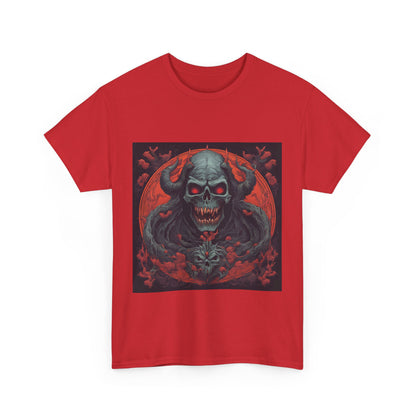 Gothic Skull Unisex Heavy Cotton Tee - Spooky Vintage Design for Halloween Enthusiasts