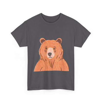 Bear Graphic Unisex Heavy Cotton Tee - Nature Lover's T-Shirt