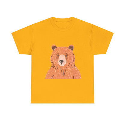 Bear Graphic Unisex Heavy Cotton Tee - Nature Lover's T-Shirt